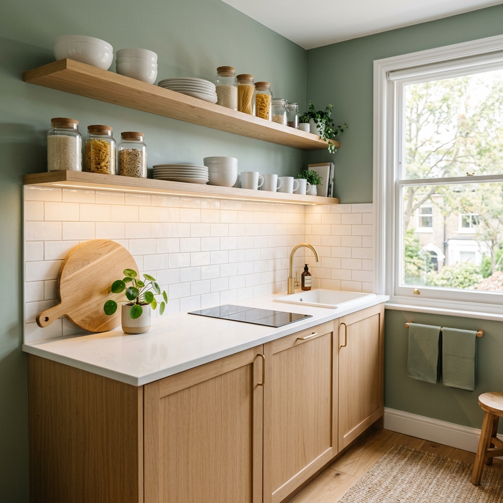 Small L-shaped kitchen after reset